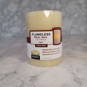 LED Candle Real Wax Flameless Vanilla Scented Realistic 4 inch